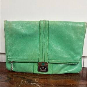 Marc Jacobs Green Leather Clutch